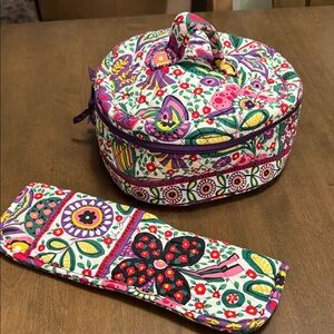 Vera Bradley Viva La Vera Makeup Tote and Curling Iron Sleeve